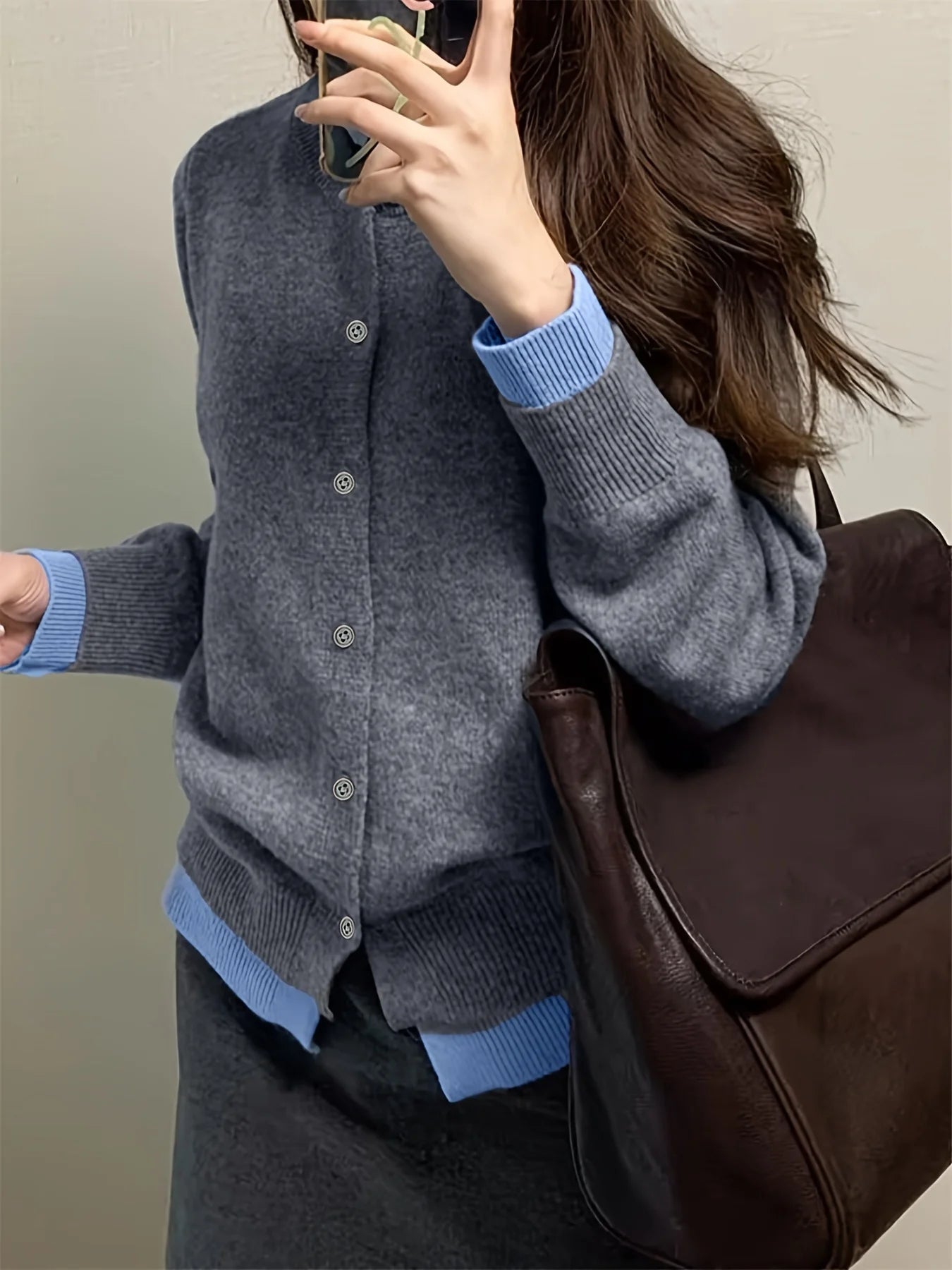 Gray Button-Up Cardigan